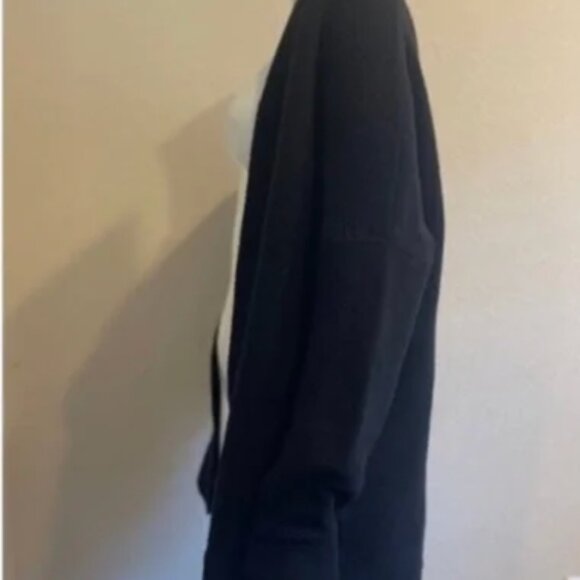 Free People Black Ottoman Cardigan with Open Front and Side Pockets, Size Small - Picture 6 of 7